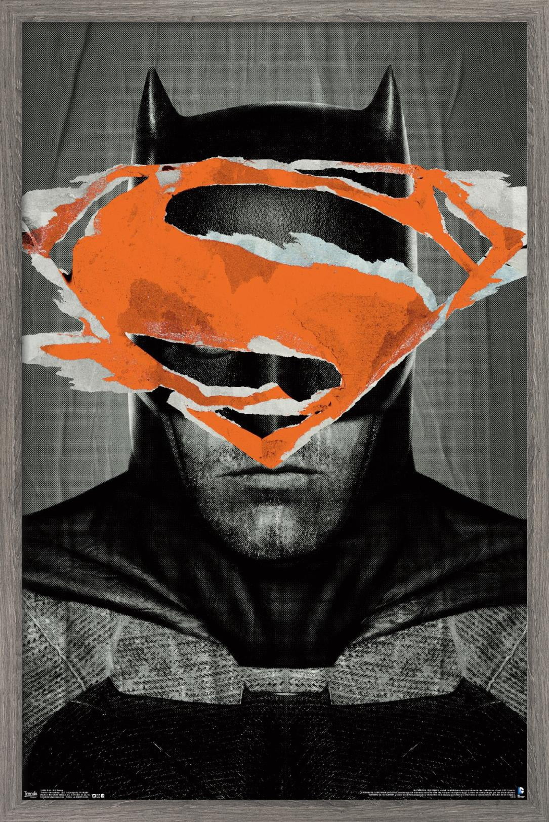 DC Comics Movie - Batman v Superman - Batman Teaser Wall Poster, 14.725" x 22.375", Framed