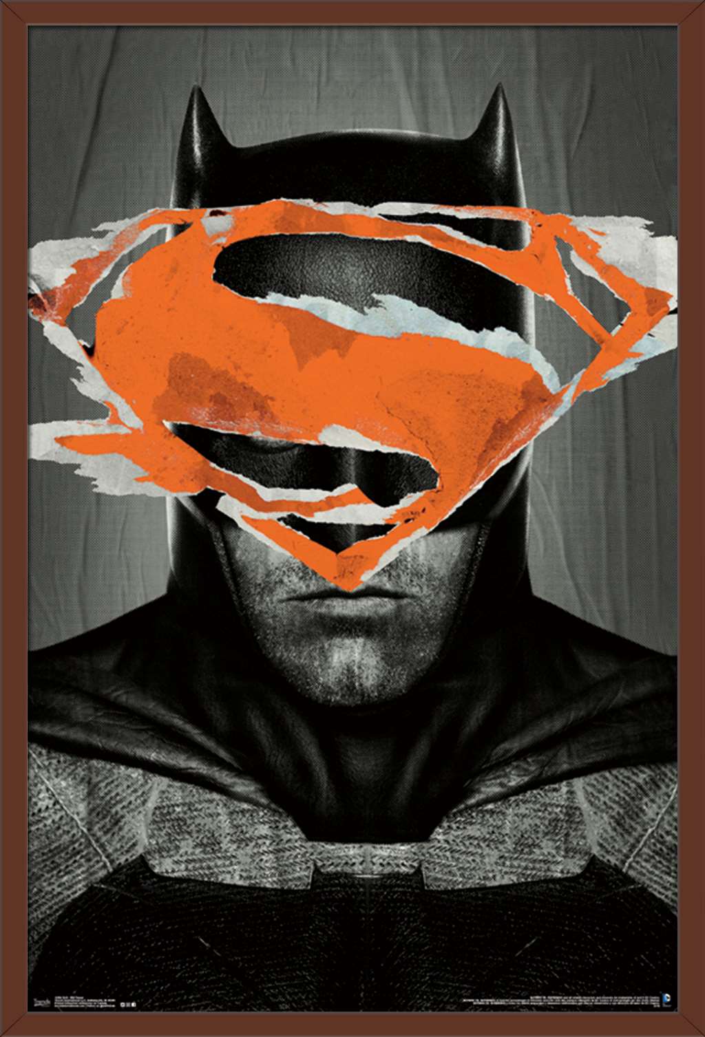 DC Comics Movie - Batman v Superman - Batman Teaser Wall Poster, 22.375" x 34", Framed