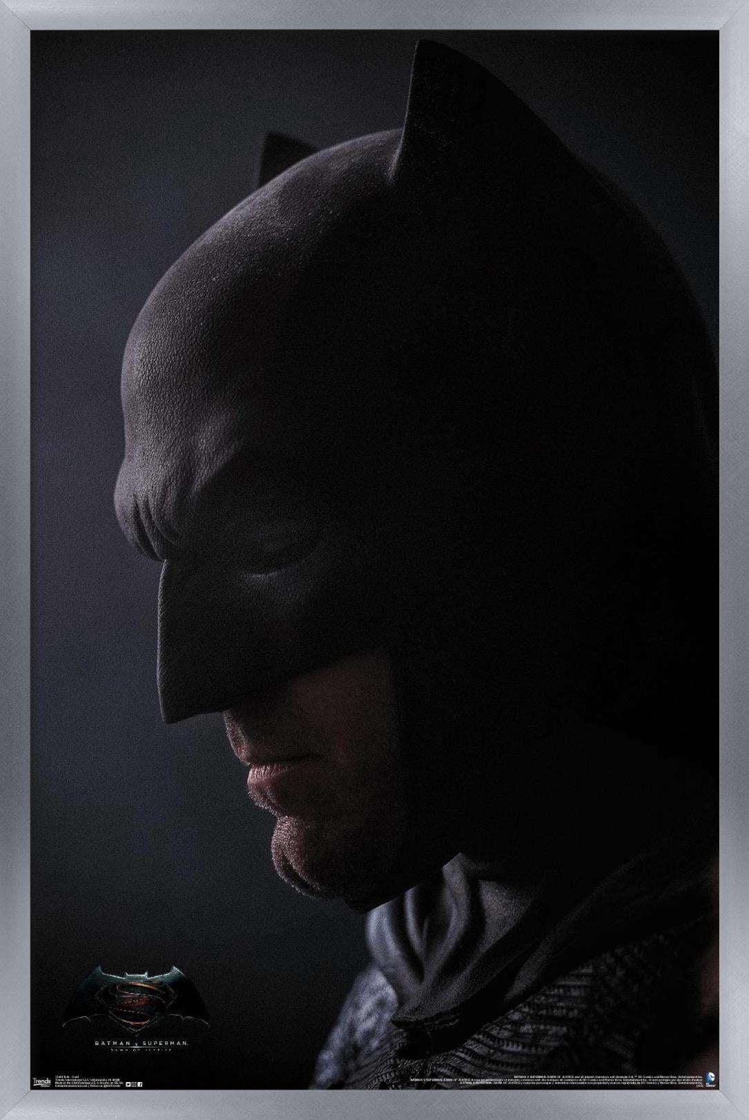DC Comics Movie - Batman v Superman - Cowl Wall Poster, 14.725" x 22.375", Framed