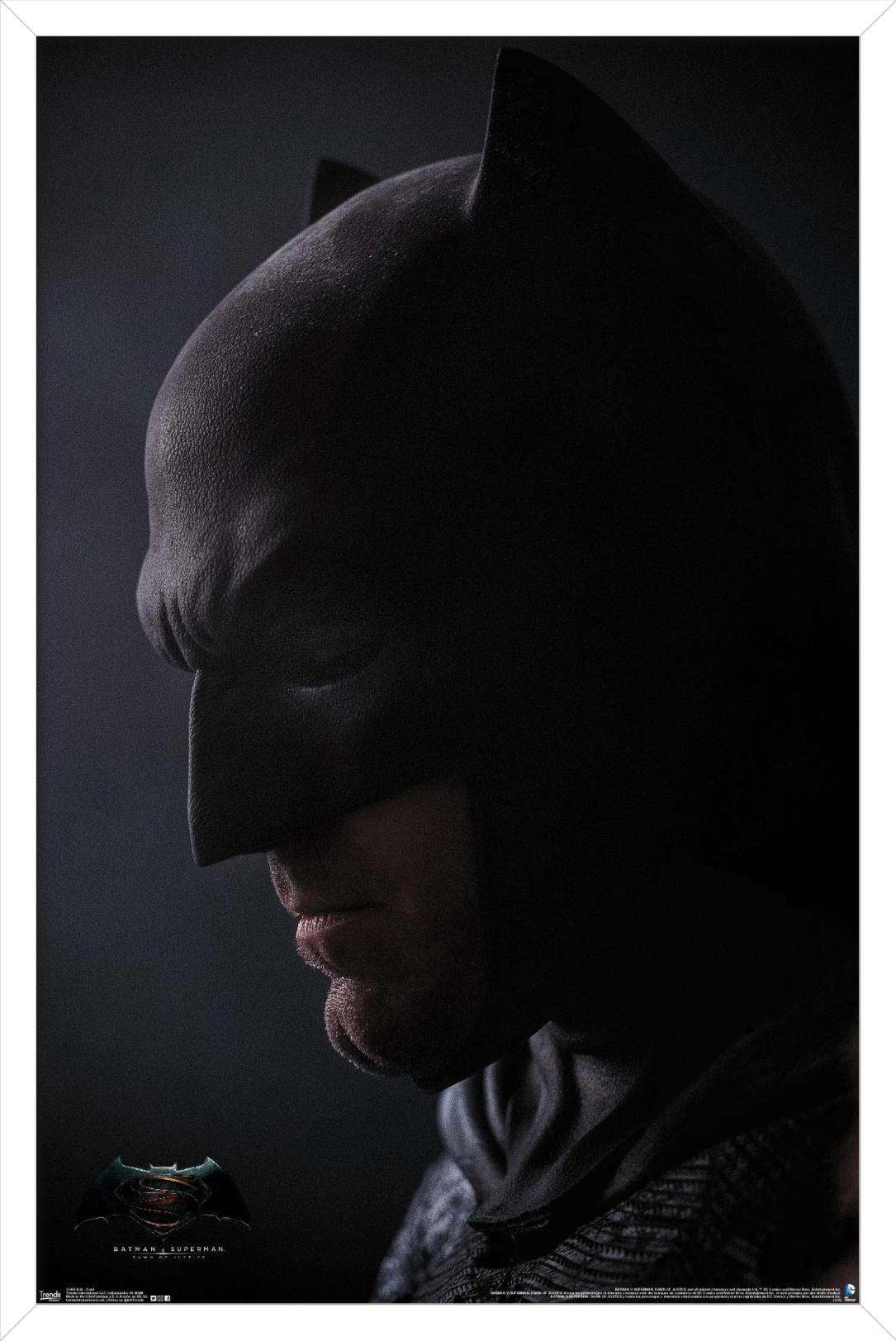 DC Comics Movie - Batman v Superman - Cowl Wall Poster, 14.725" x 22.375", Framed