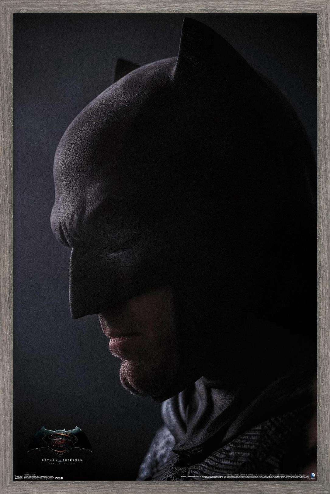 DC Comics Movie - Batman v Superman - Cowl Wall Poster, 22.375" x 34", Framed