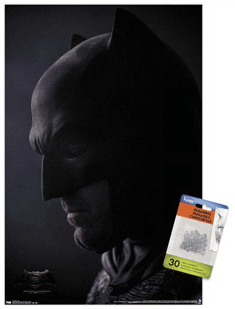 DC Comics Movie - Batman v Superman - Cowl Wall Poster with Push Pins, 14.725" x 22.375"
