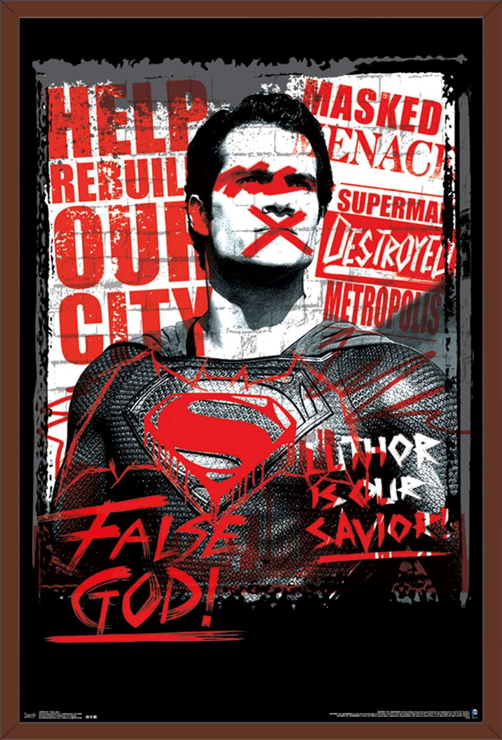 DC Comics Movie - Batman v Superman - False God Wall Poster, 22.375" x 34", Framed