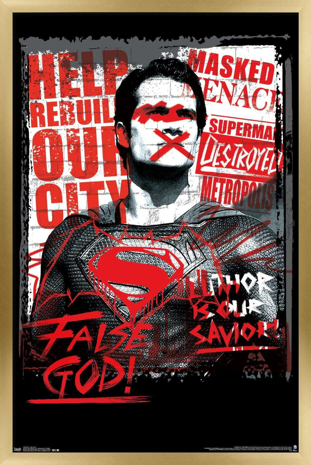 DC Comics Movie - Batman v Superman - False God Wall Poster, 22.375" x 34", Framed