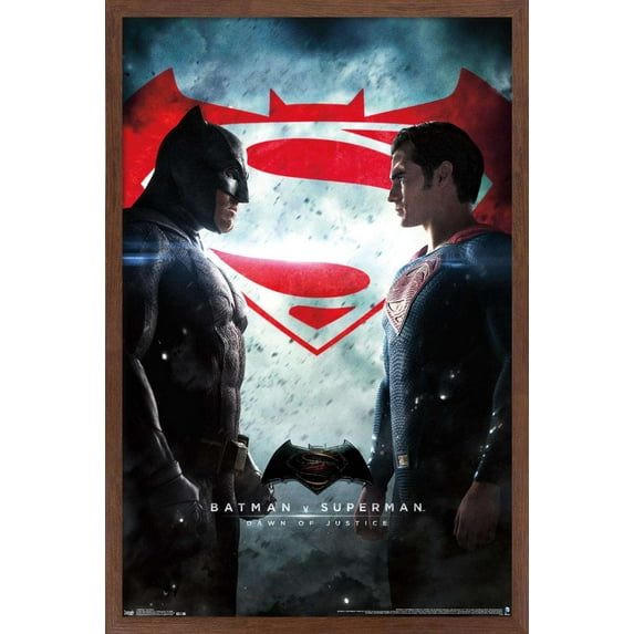 DC Comics Movie - Batman v Superman - One Sheet Wall Poster, 14.725" x 22.375", Framed