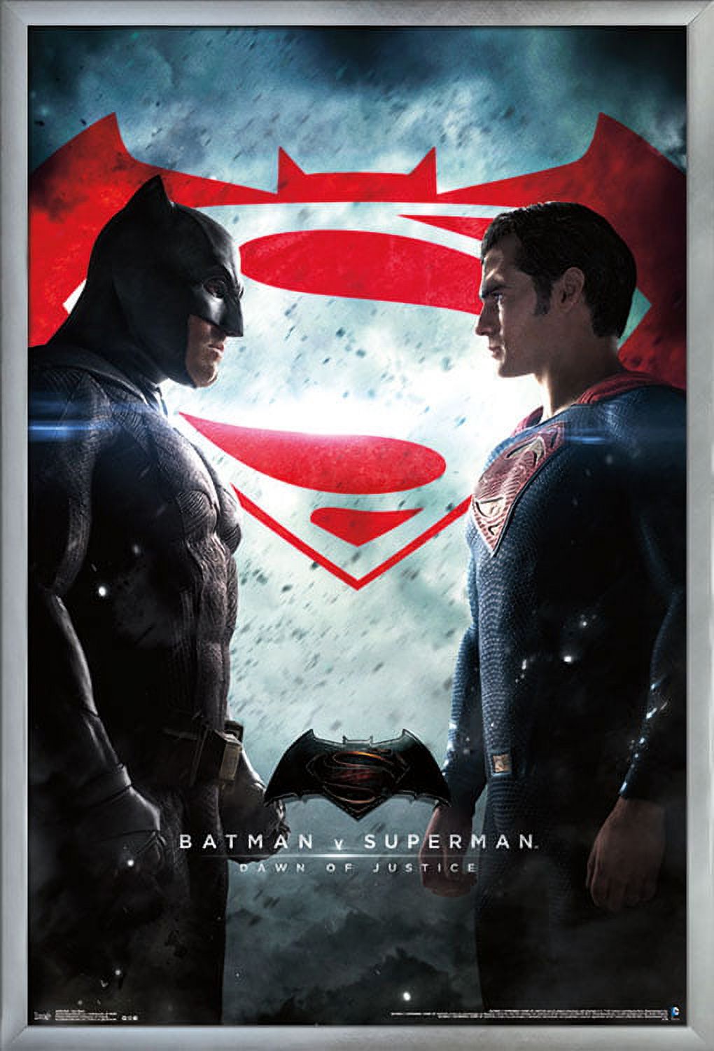 DC Comics Movie - Batman v Superman - One Sheet Wall Poster, 22.375" x 34", Framed