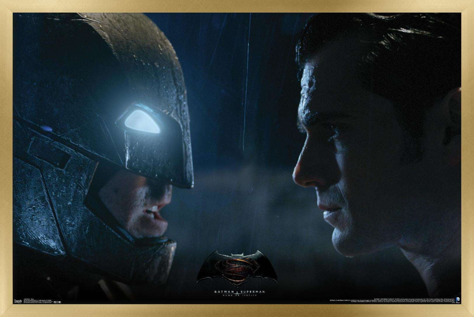 DC Comics Movie - Batman v Superman - Stare Wall Poster, 14.725" x 22.375", Framed