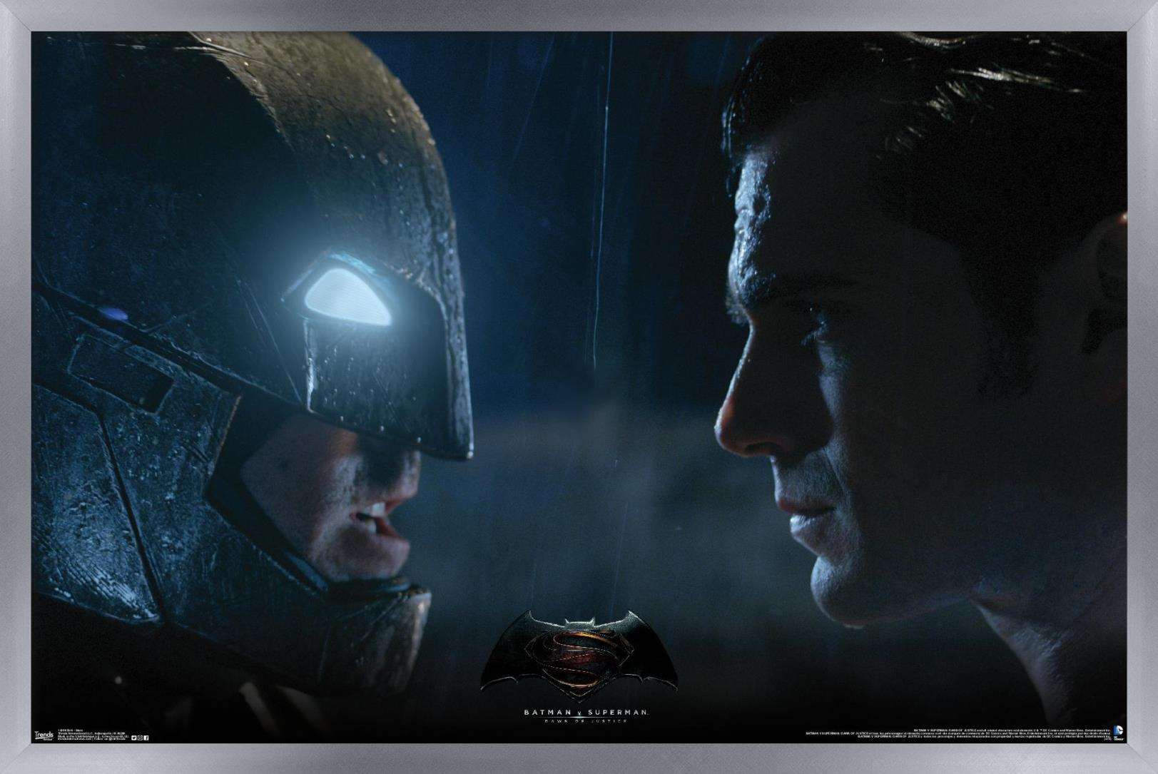 DC Comics Movie - Batman v Superman - Stare Wall Poster, 14.725" x 22.375", Framed