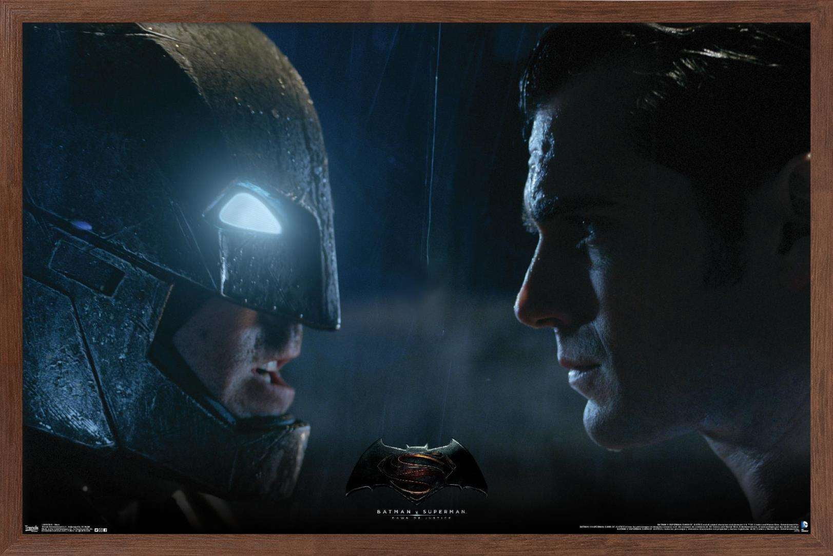 DC Comics Movie - Batman v Superman - Stare Wall Poster, 14.725" x 22.375", Framed