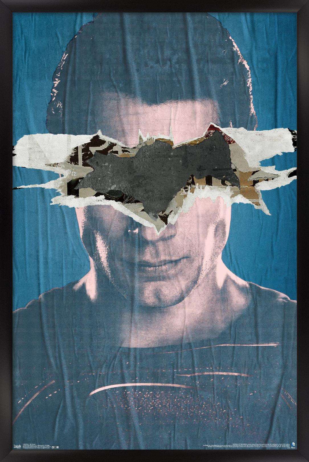 DC Comics Movie - Batman v Superman - Superman Teaser Wall Poster, 14.725" x 22.375", Framed