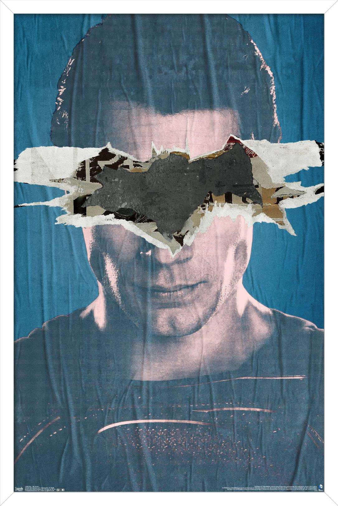 DC Comics Movie - Batman v Superman - Superman Teaser Wall Poster, 14.725" x 22.375", Framed