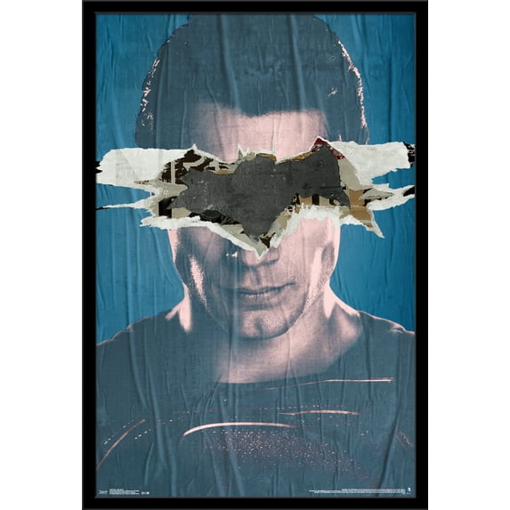DC Comics Movie - Batman v Superman - Superman Teaser Wall Poster, 22.375" x 34", Framed