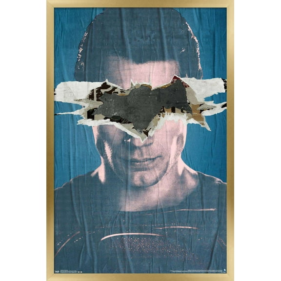 DC Comics Movie - Batman v Superman - Superman Teaser Wall Poster, 22.375" x 34", Framed
