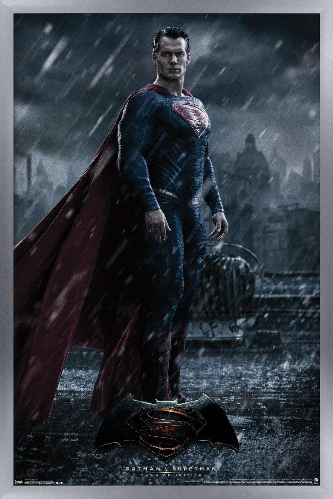 DC Comics Movie - Batman v Superman - Superman Wall Poster, 14.725" x 22.375", Framed