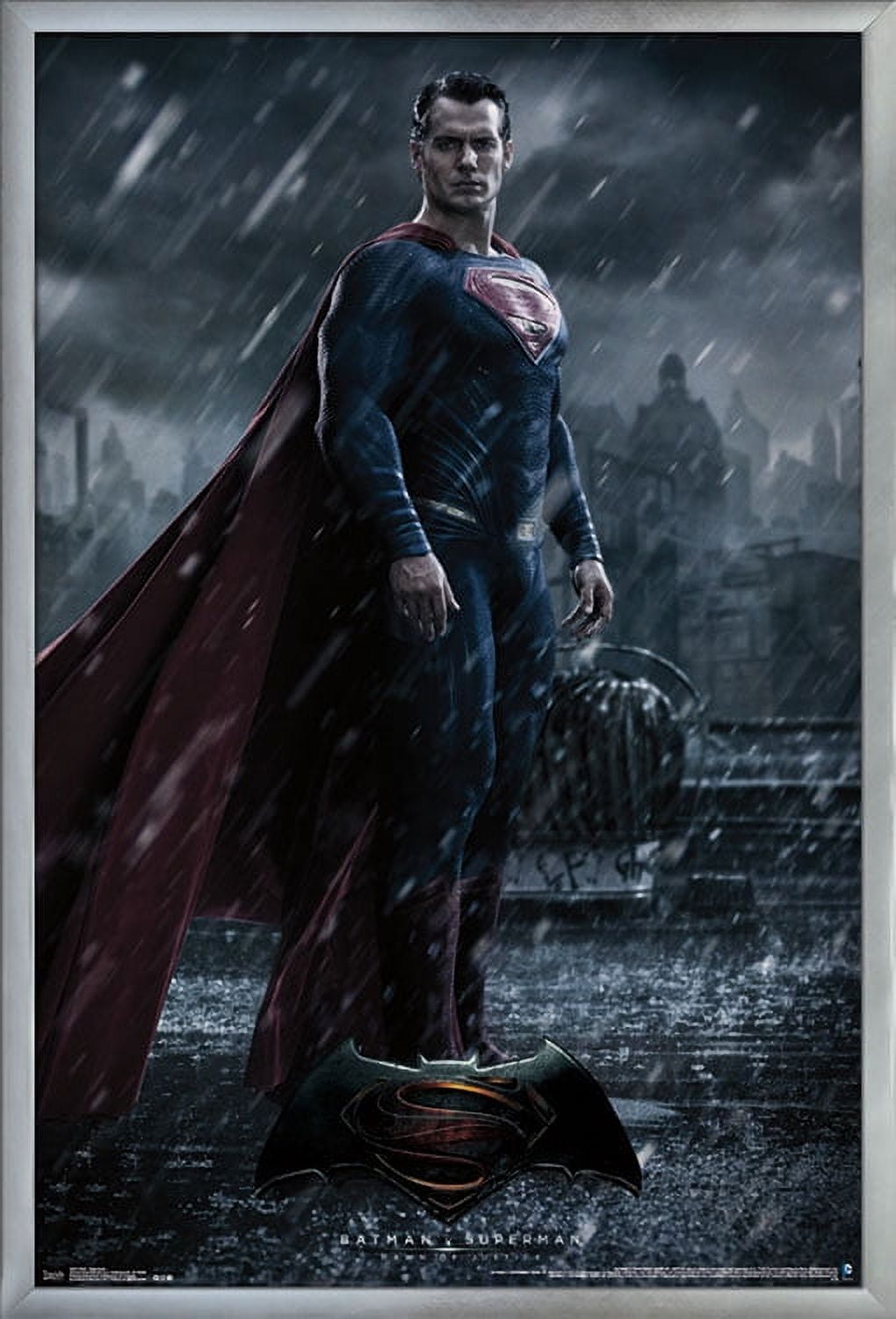 DC Comics Movie - Batman v Superman - Superman Wall Poster, 22.375" x 34", Framed