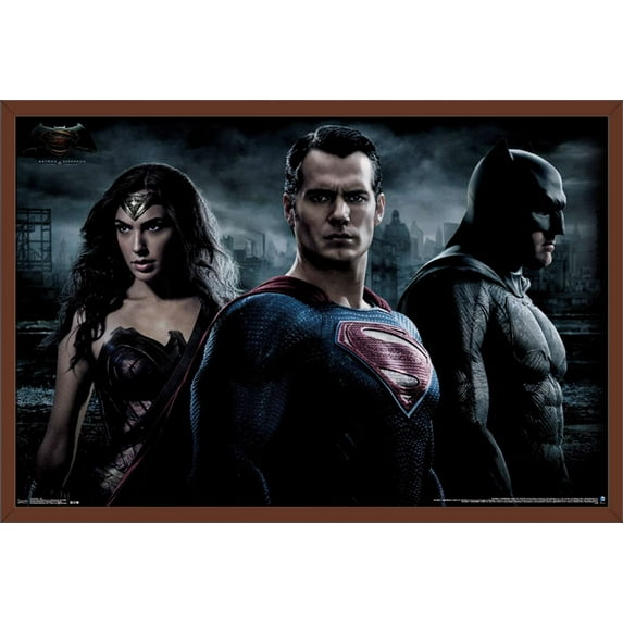 DC Comics Movie - Batman v Superman - Trio Wall Poster, 22.375" x 34", Framed