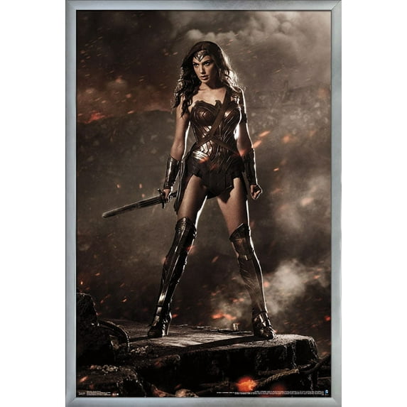 DC Comics Movie - Batman v Superman - Wonder Woman Wall Poster, 22.375" x 34", Framed