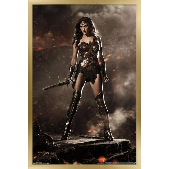 DC Comics Movie - Batman v Superman - Wonder Woman Wall Poster, 22.375" x 34", Framed