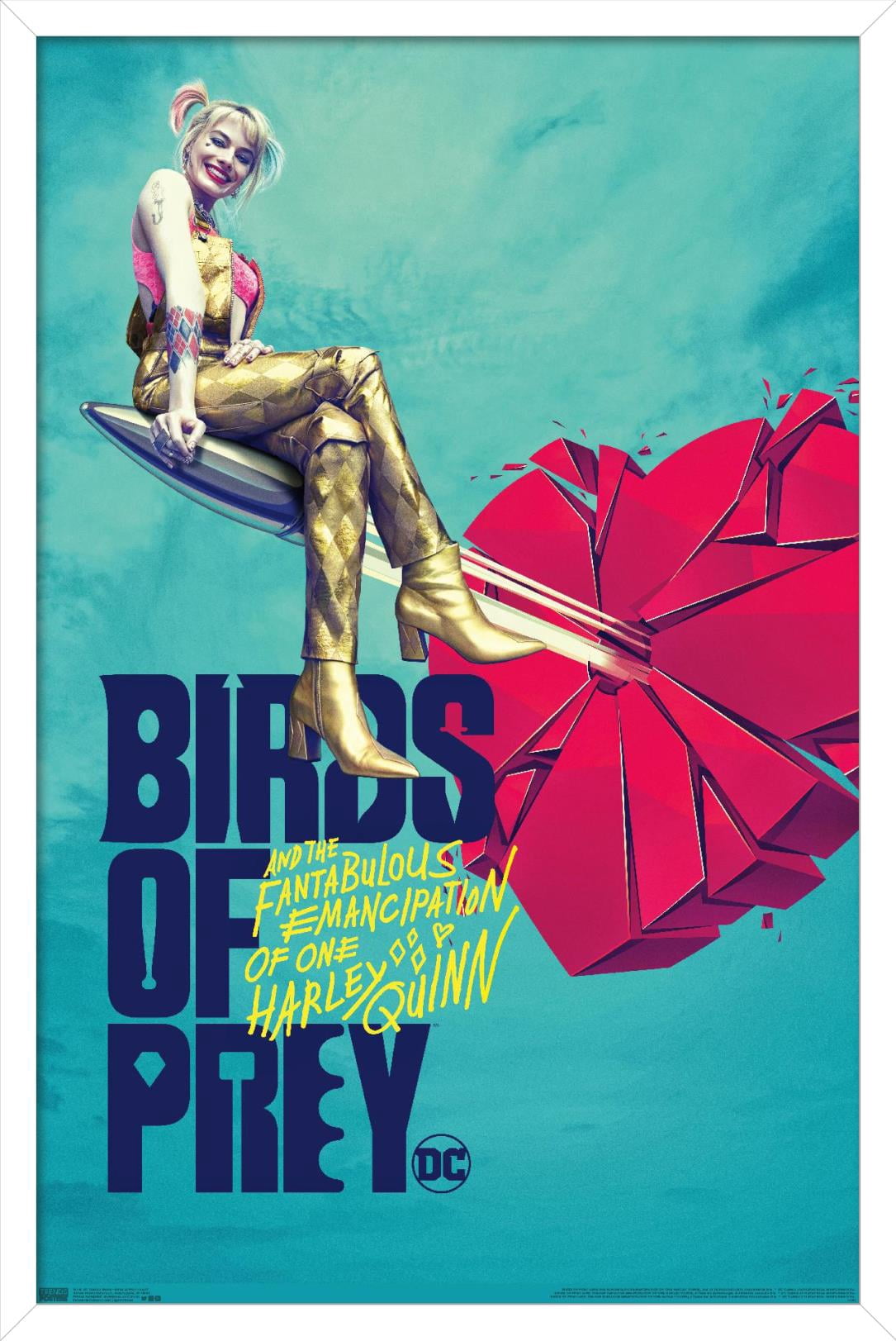 DC Comics Movie - Birds Of Prey - Heart Wall Poster, 14.725" x 22.375", Framed