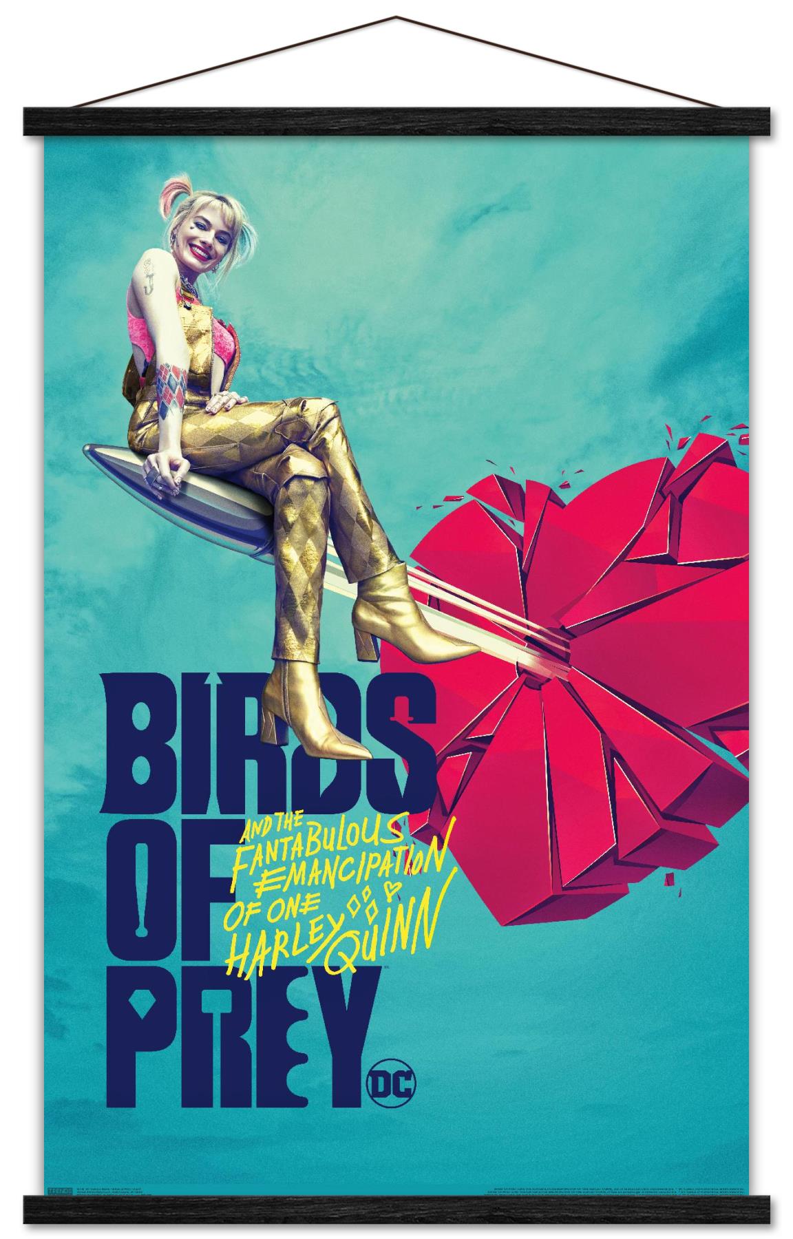 DC Comics Movie - Birds Of Prey - Heart Wall Poster with Wooden Magnetic Frame, 22.375" x 34"