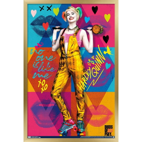 DC Comics Movie - Birds of Prey - Harley Quinn - Hammer Wall Poster, 14.725" x 22.375", Framed
