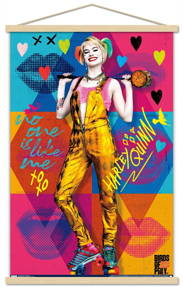 DC Comics Movie - Birds of Prey - Harley Quinn - Hammer Wall Poster with Wooden Magnetic Frame, 22.375" x 34"