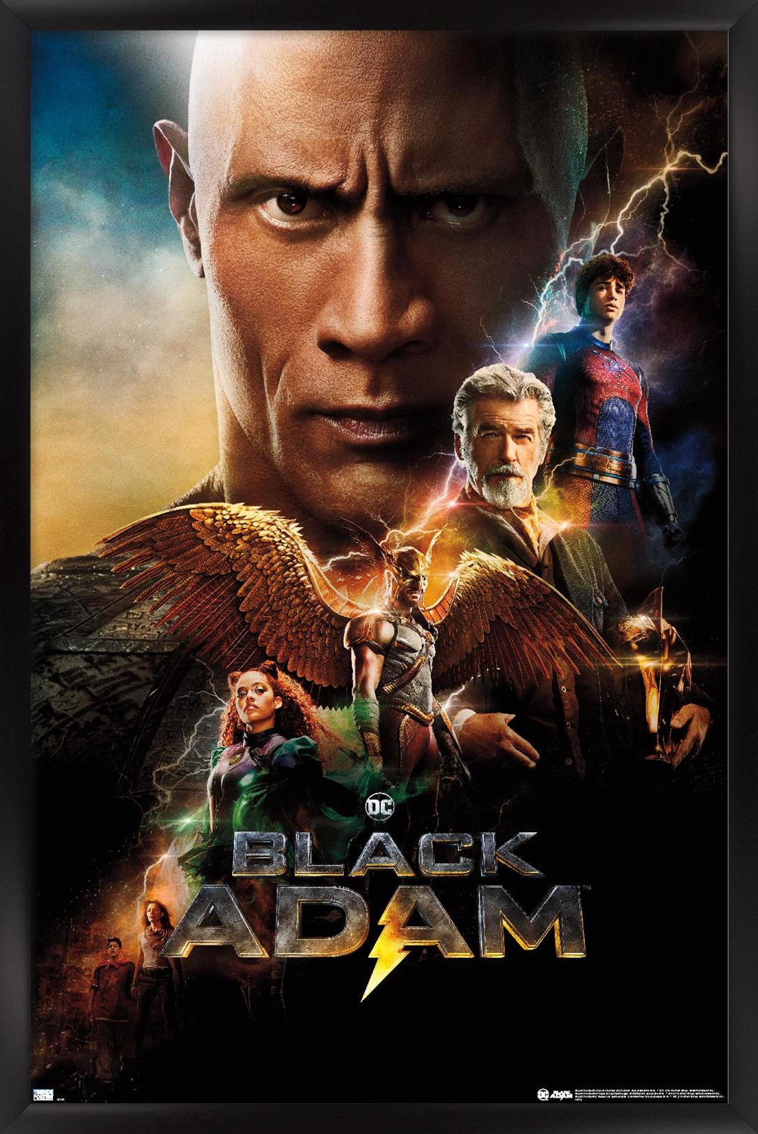 DC Comics Movie Black Adam - Group One Sheet Wall Poster, 14.725" x 22.375" Framed