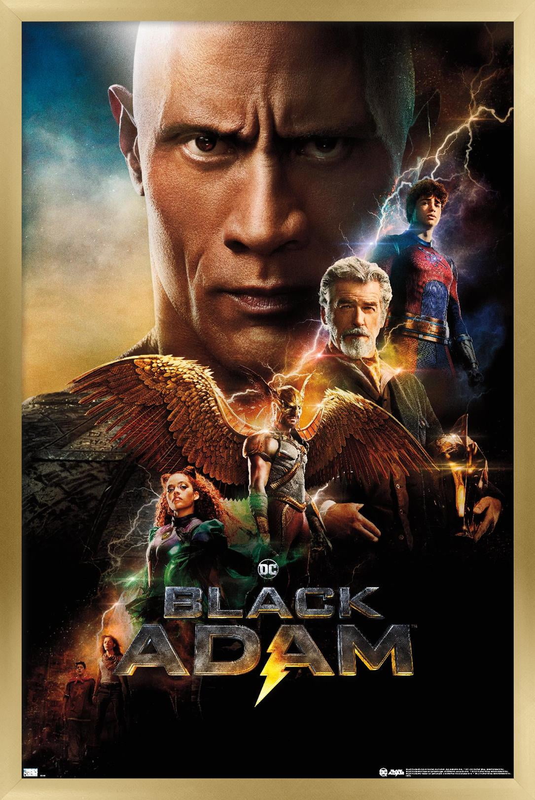 DC Comics Movie Black Adam - Group One Sheet Wall Poster, 22.375" x 34" Framed