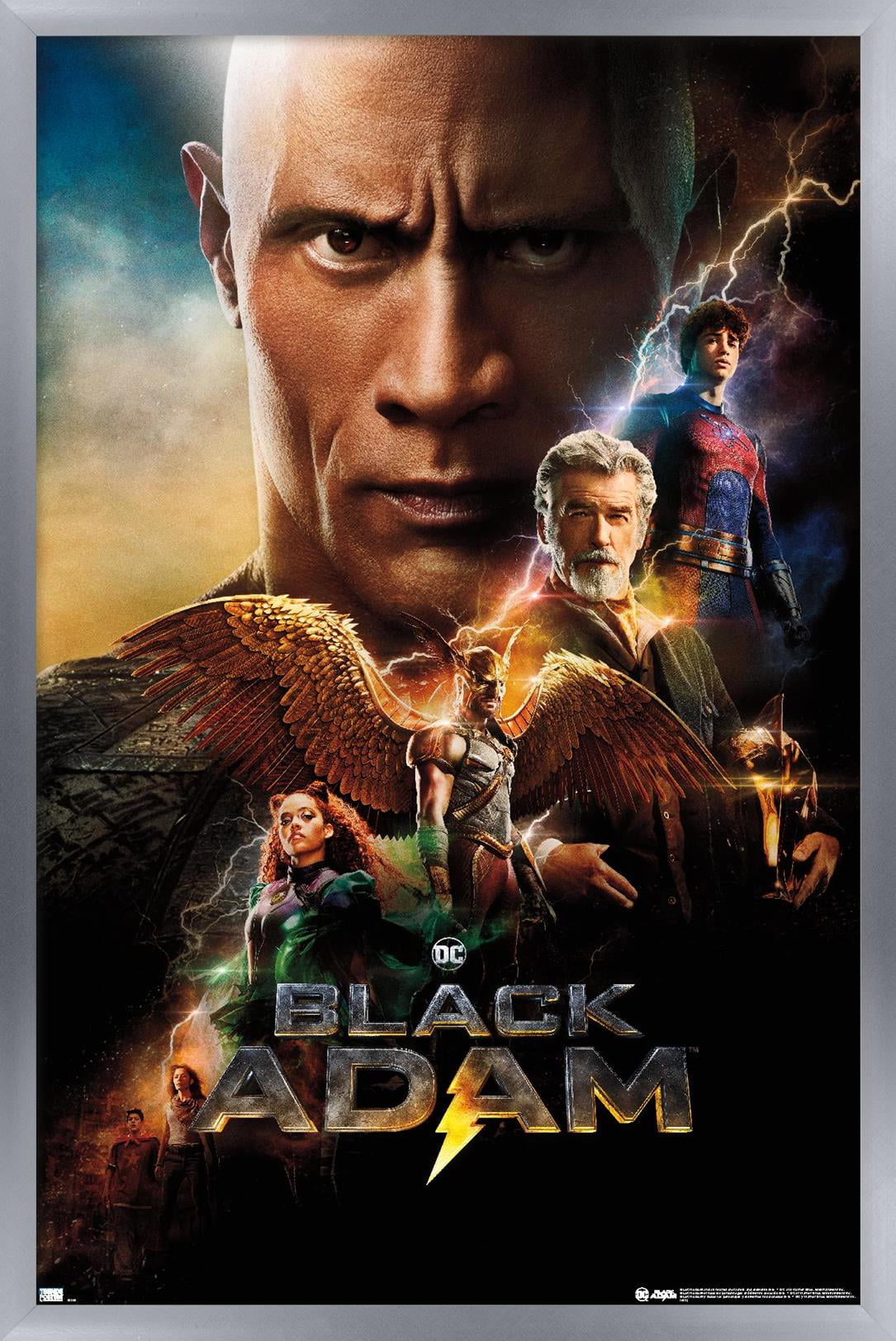 DC Comics Movie Black Adam - Group One Sheet Wall Poster, 22.375" x 34" Framed