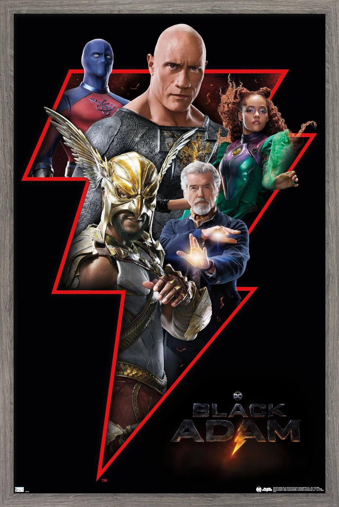DC Comics Movie Black Adam - Group Wall Poster, 14.725" x 22.375" Framed