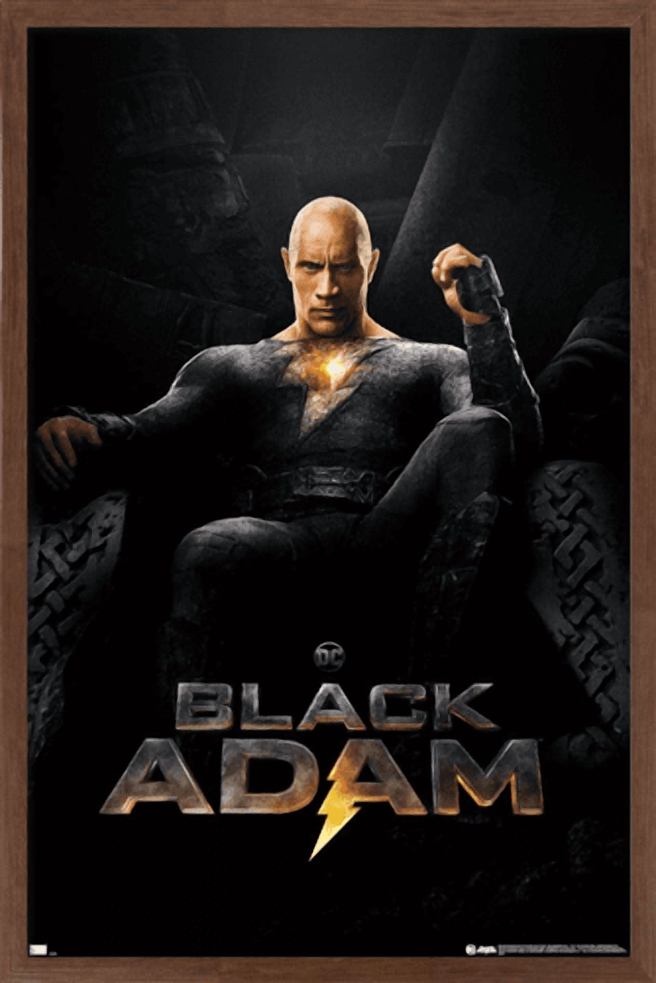 DC Comics Movie Black Adam - Throne One Sheet Wall Poster, 14.725" x 22.375" Framed
