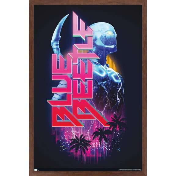 DC Comics Movie Blue Beetle - Lightning Wall Poster, 14.725" x 22.375" Framed