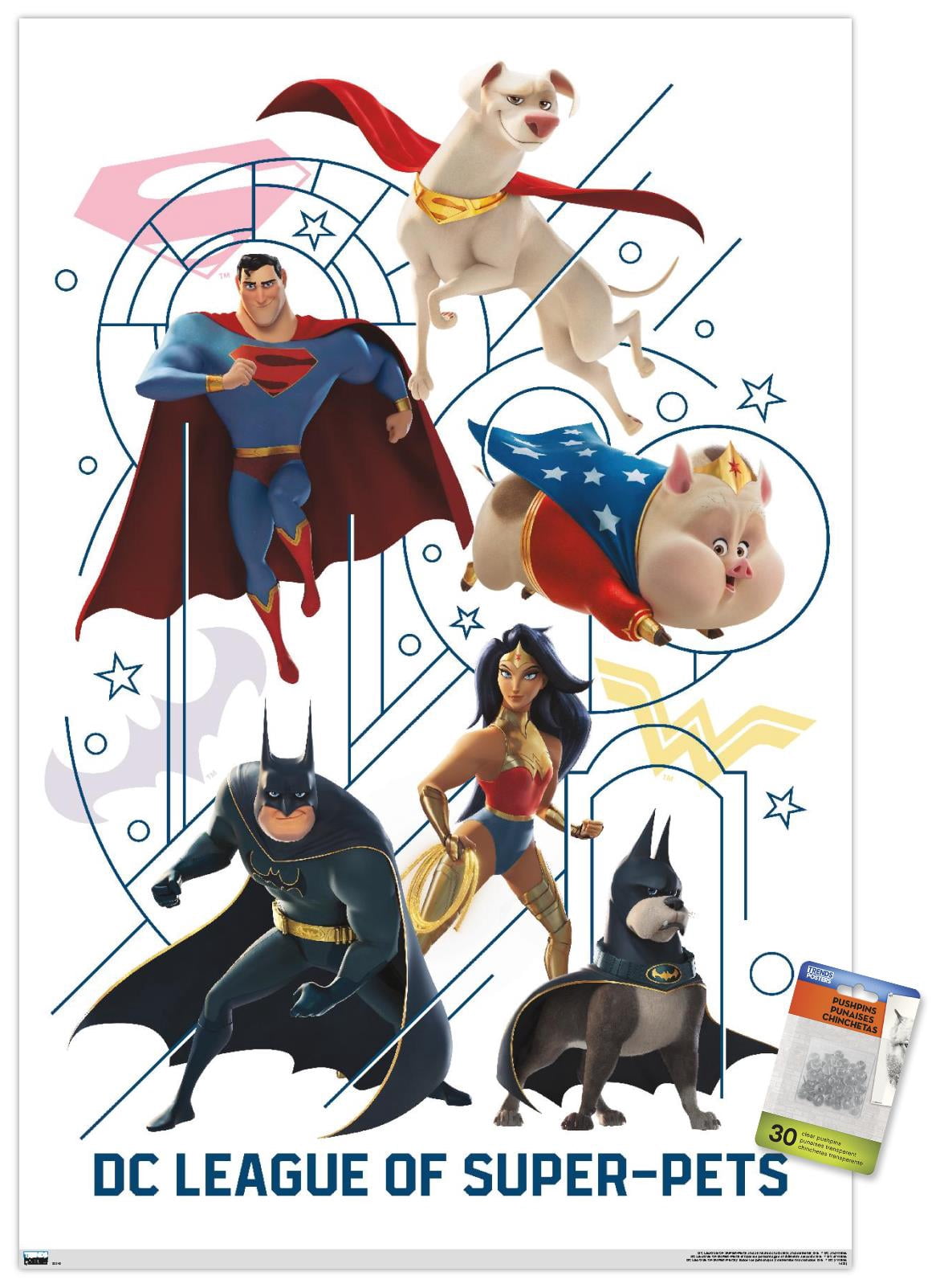 DC Comics Movie DC League Of Super-Pets - Counterparts Wall Poster with Push Pins, 22.375" x 34"