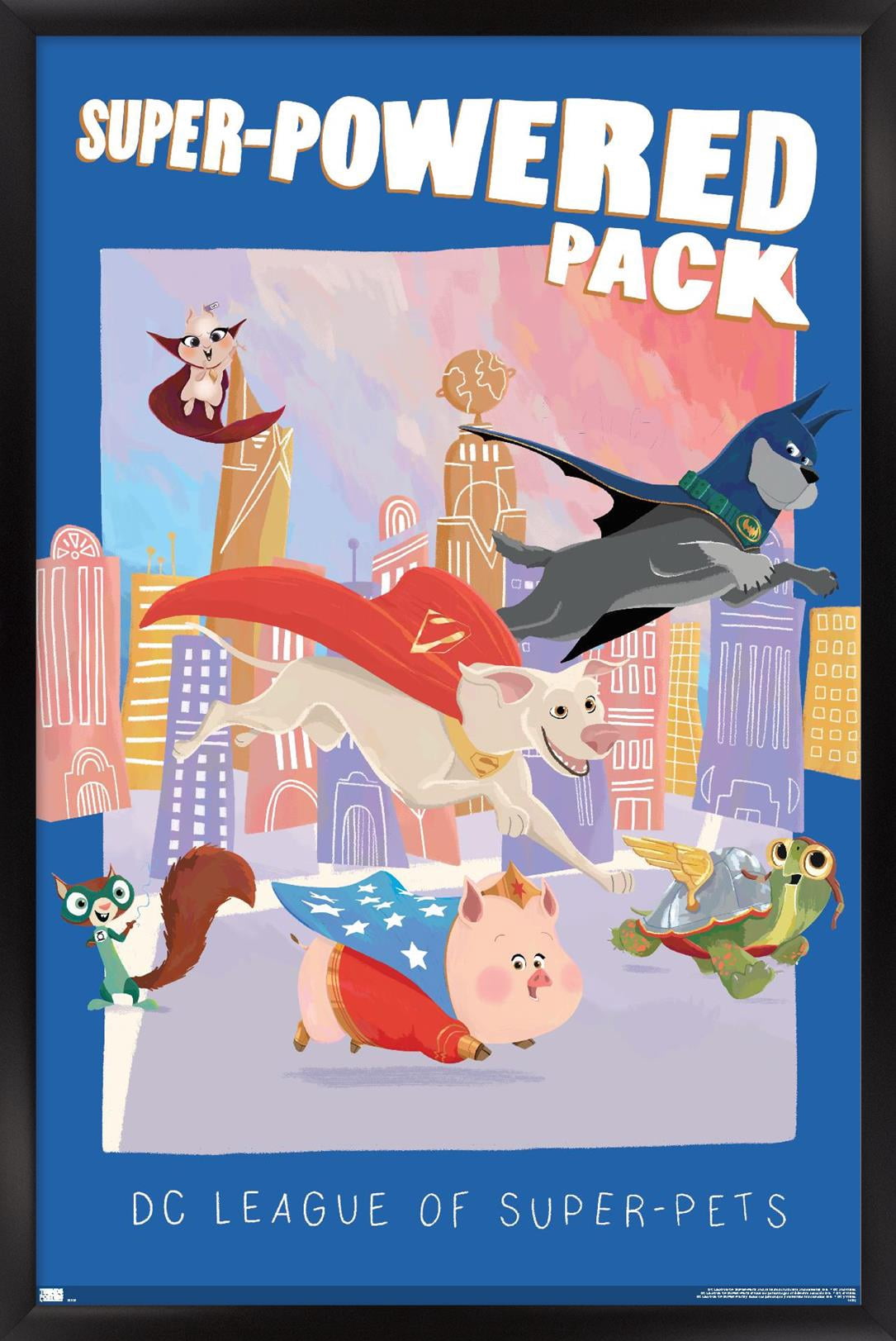 DC Comics Movie DC League of Super-Pets - Super-Powered Pack Wall Poster, 22.375" x 34" Framed