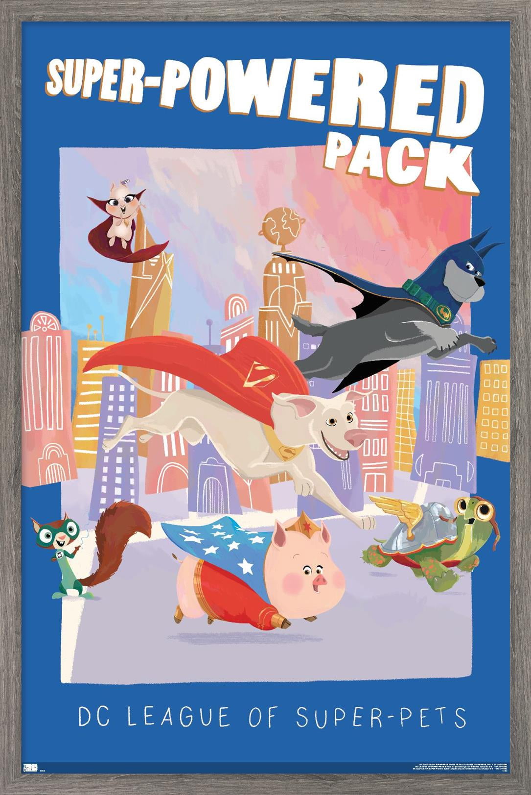 DC Comics Movie DC League of Super-Pets - Super-Powered Pack Wall Poster, 22.375" x 34" Framed