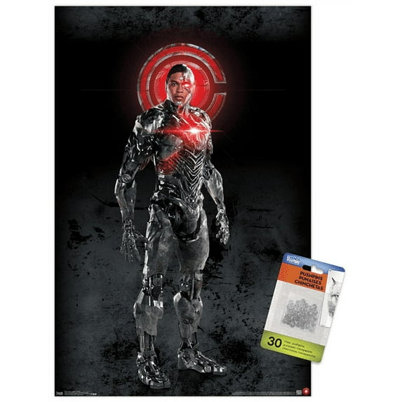 DC Comics Movie - Justice League - Cyborg Wall Poster with Push Pins, 14.725" x 22.375"