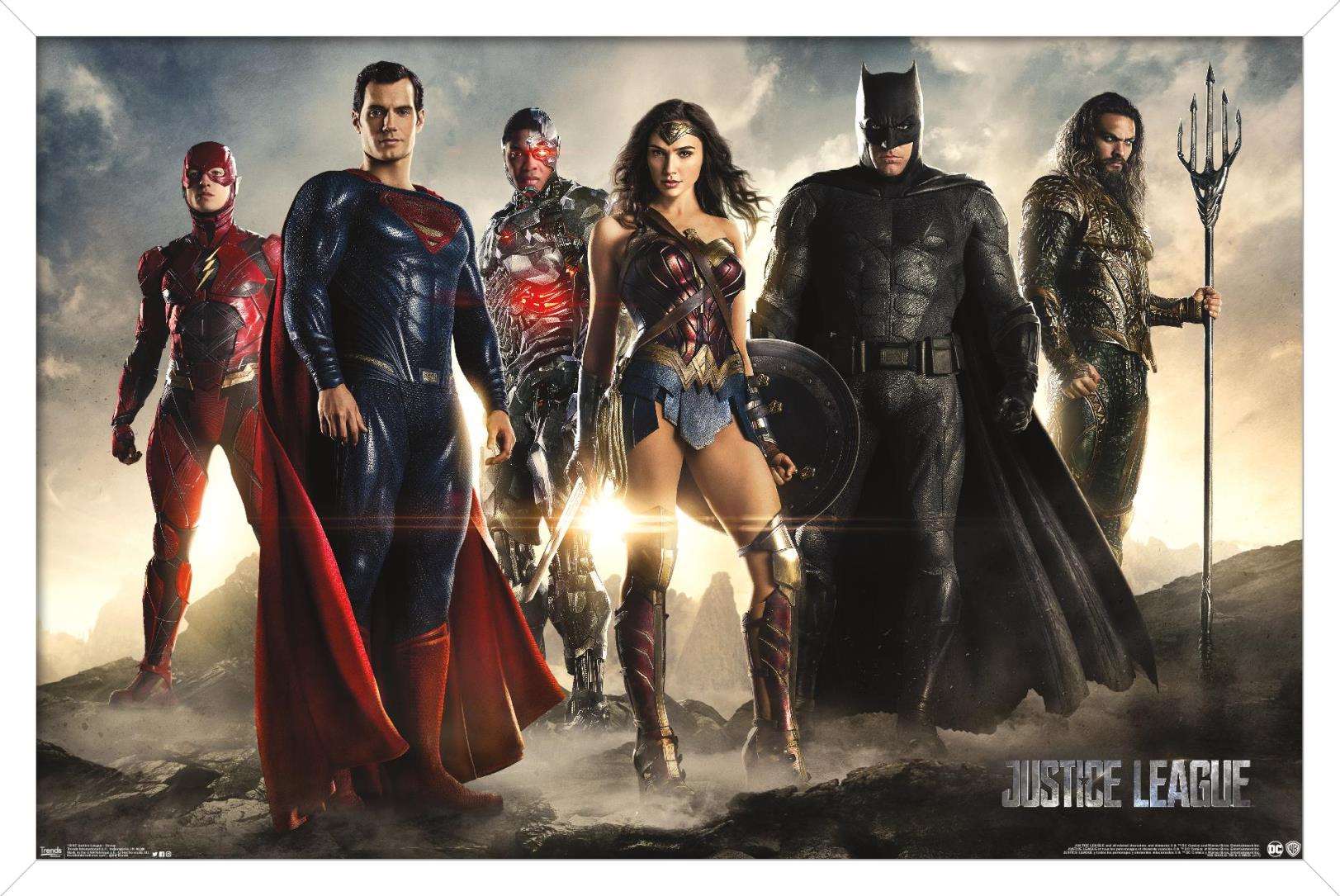 DC Comics Movie - Justice League - Group Wall Poster, 14.725" x 22.375", Framed