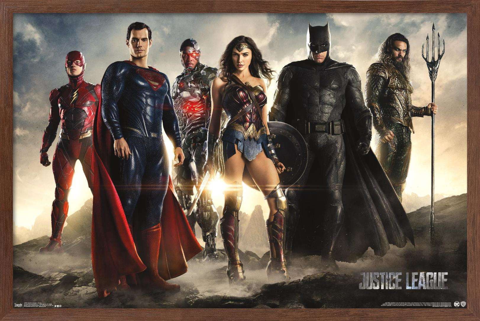 DC Comics Movie - Justice League - Group Wall Poster, 14.725" x 22.375", Framed