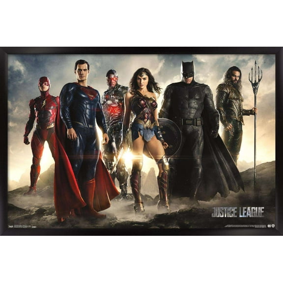 DC Comics Movie - Justice League - Group Wall Poster, 14.725" x 22.375", Framed