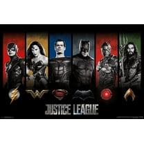 DC Comics Movie - Justice League - Heroes and Logos Wall Poster, 22.375" x 34"