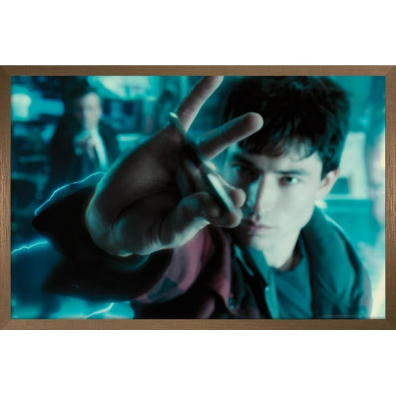 DC Comics Movie - Justice League - The Flash Batarang Catch Wall Poster, 14.725" x 22.375", Framed