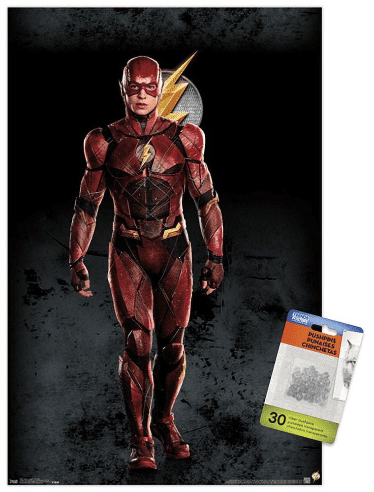 DC Comics Movie - Justice League - The Flash Wall Poster with Push Pins, 14.725" x 22.375"