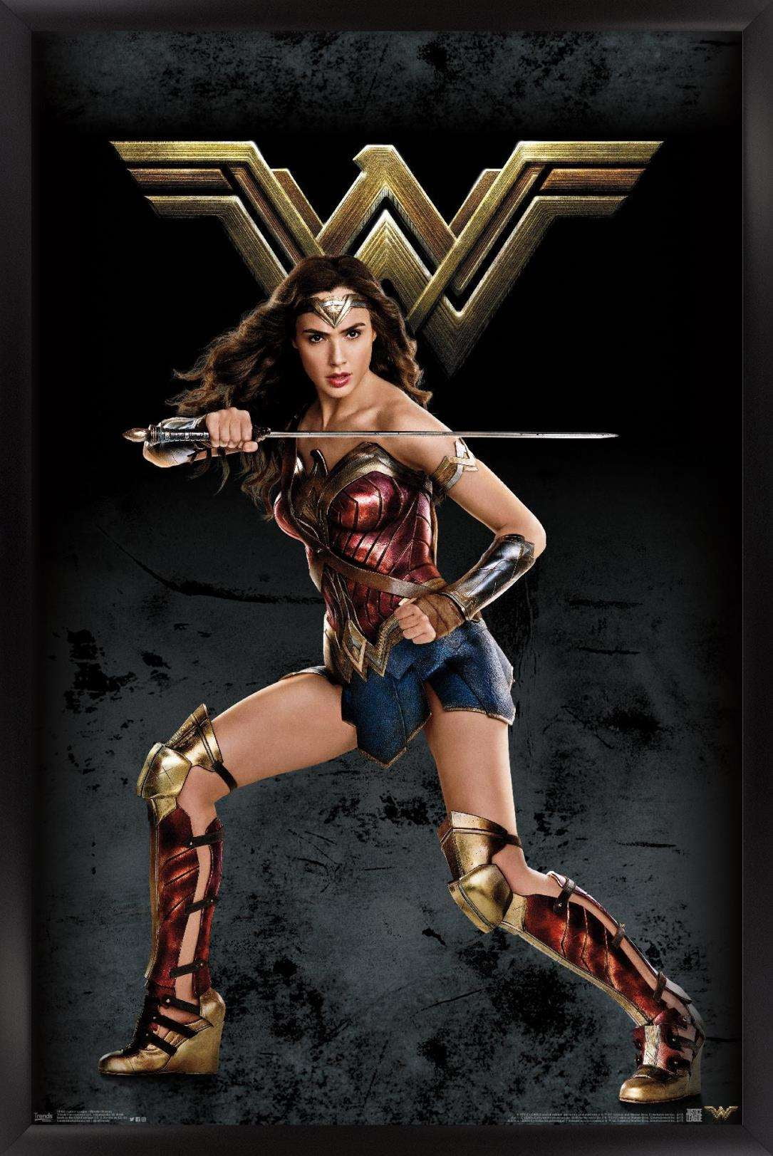 DC Comics Movie - Justice League - Wonder Woman Wall Poster, 14.725" x 22.375", Framed