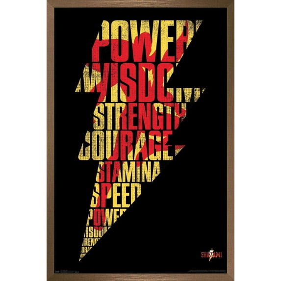 DC Comics Movie - Shazam - Bolt Wall Poster, 14.725" x 22.375", Framed