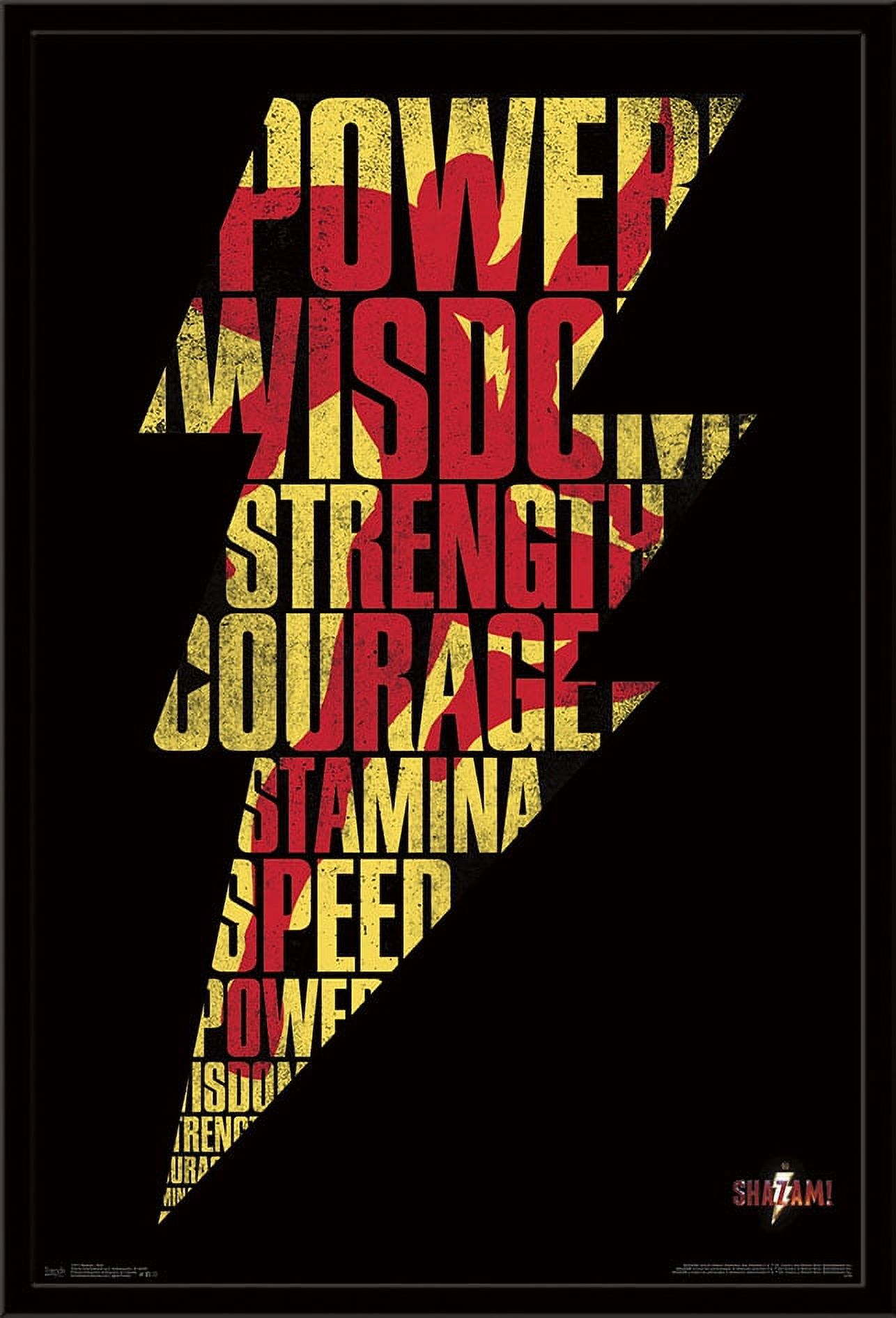 DC Comics Movie - Shazam - Bolt Wall Poster, 22.375" x 34", Framed