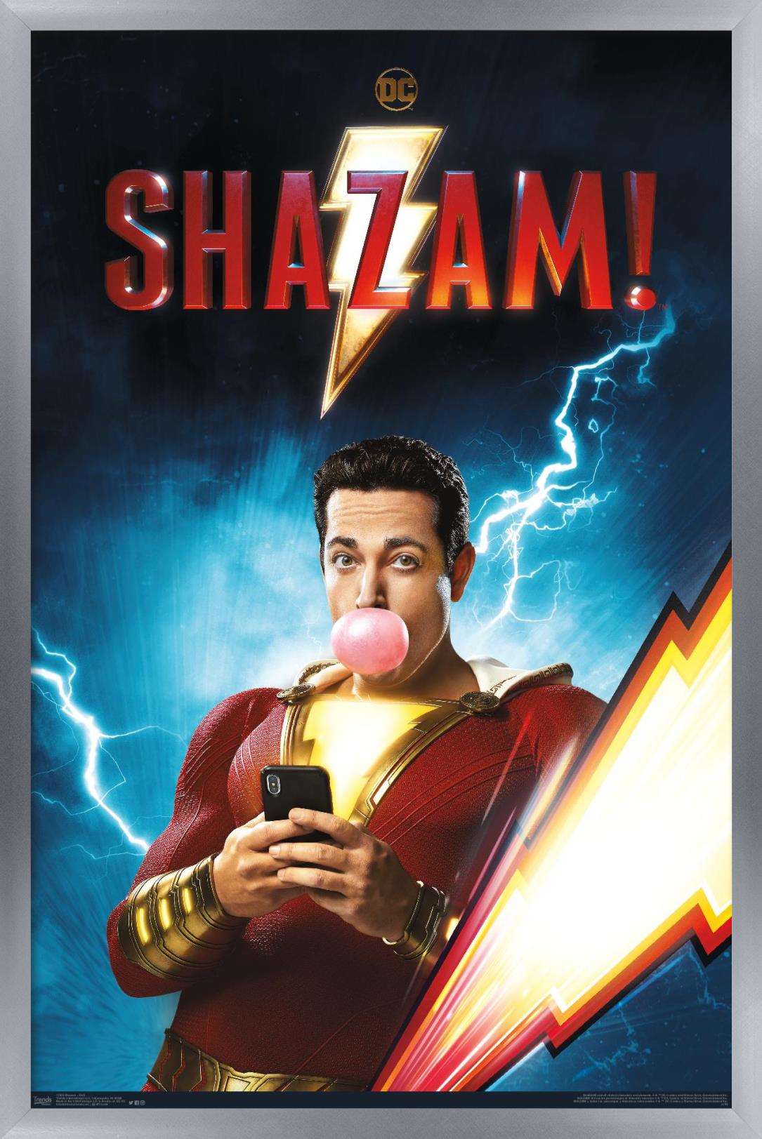DC Comics Movie - Shazam - Chill Wall Poster, 14.725" x 22.375", Framed