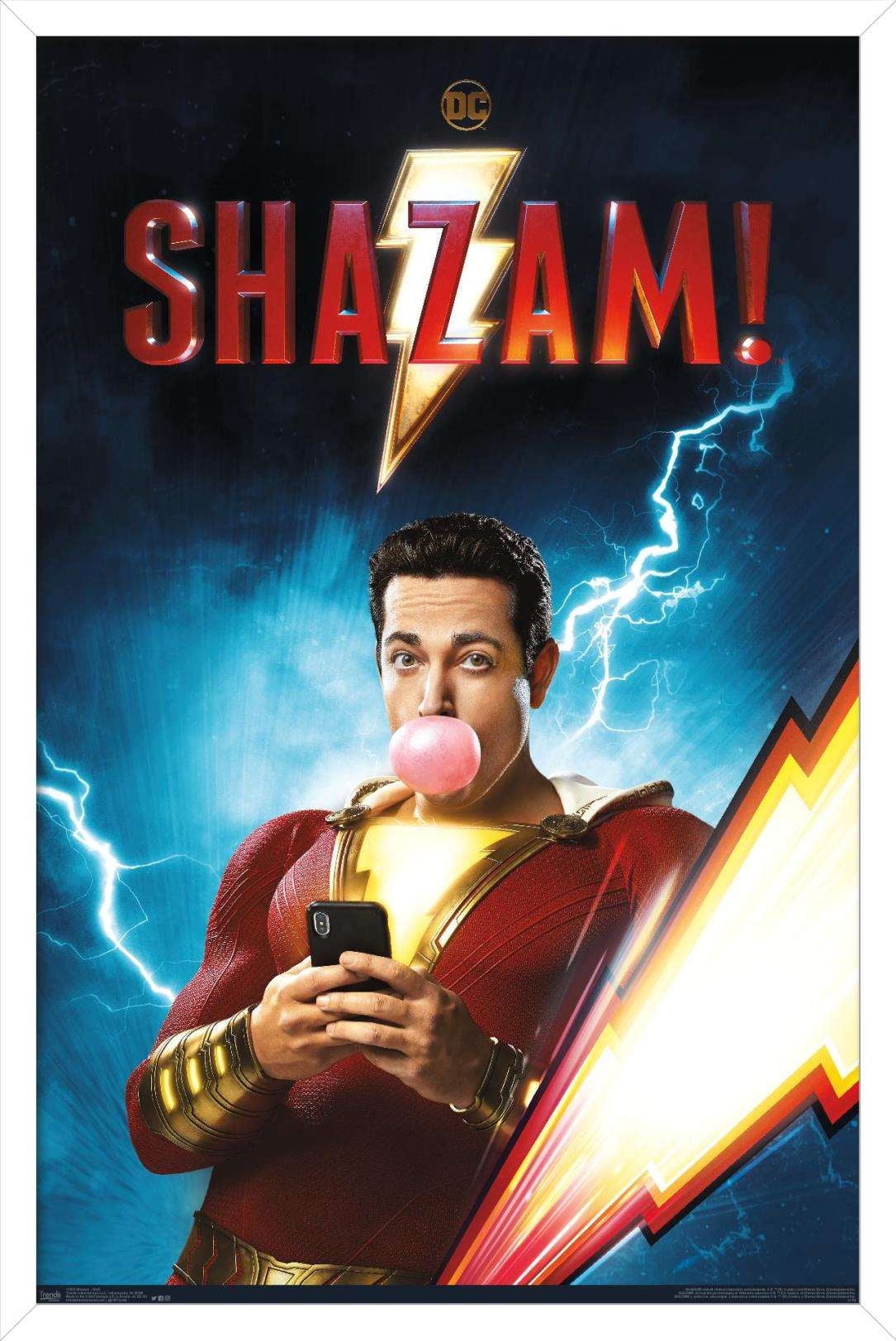 DC Comics Movie - Shazam - Chill Wall Poster, 14.725" x 22.375", Framed