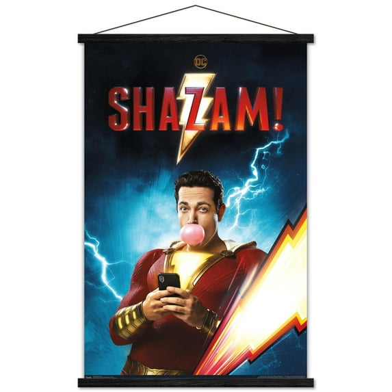 DC Comics Movie - Shazam - Chill Wall Poster with Wooden Magnetic Frame, 22.375" x 34"