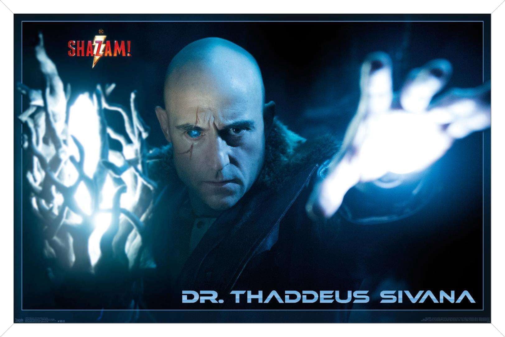 DC Comics Movie - Shazam - Dr. Sivana Wall Poster, 14.725" x 22.375", Framed