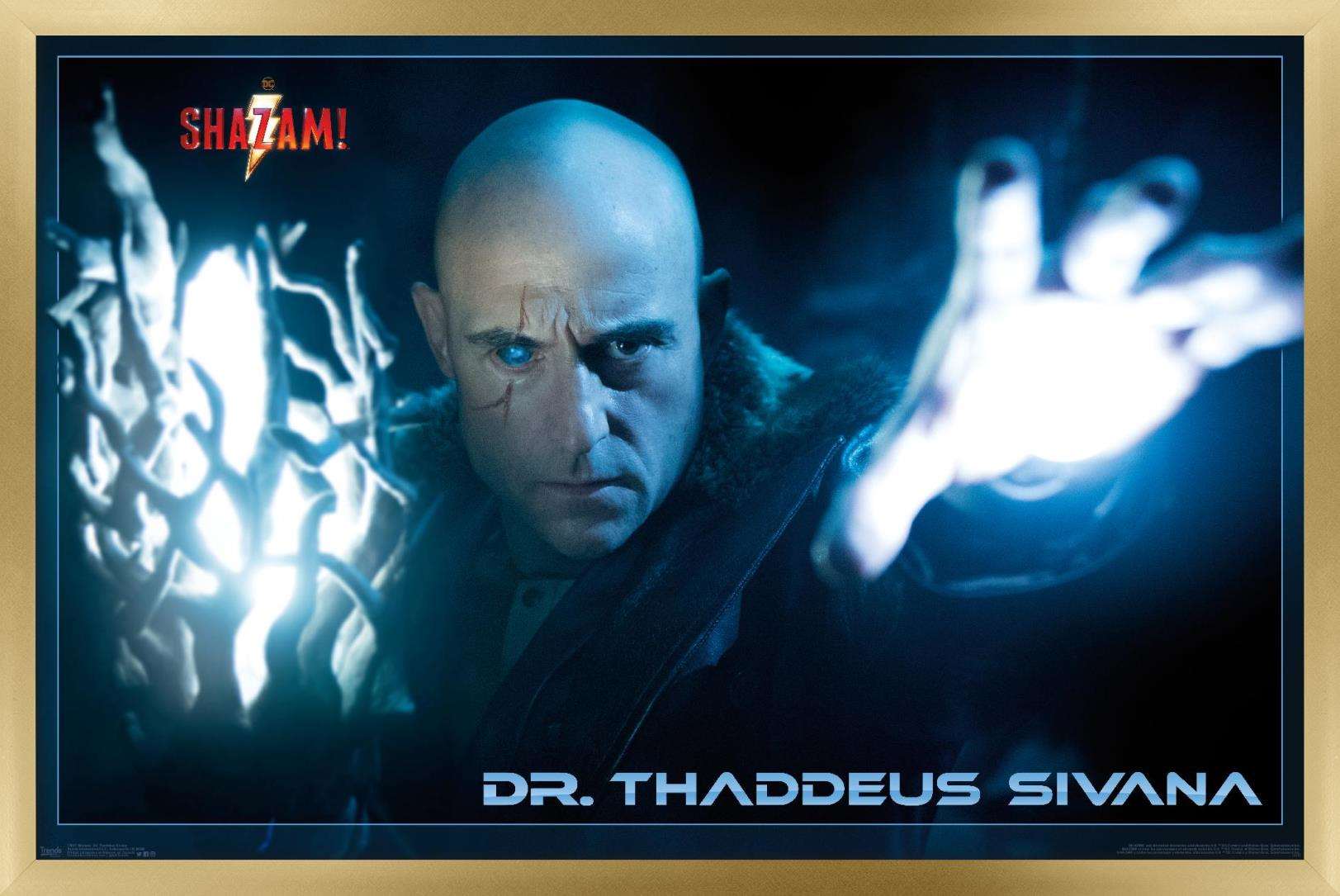 DC Comics Movie - Shazam - Dr. Sivana Wall Poster, 14.725" x 22.375", Framed